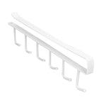 Coffee Mug Holder 6 Hooks Elegant Style Convenient Practical Stable Reliable Durable Wearable Kitchen Rack for HomeWhite