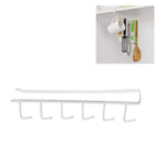 Coffee Mug Holder 6 Hooks Elegant Style Convenient Practical Stable Reliable Durable Wearable Kitchen Rack for HomeWhite
