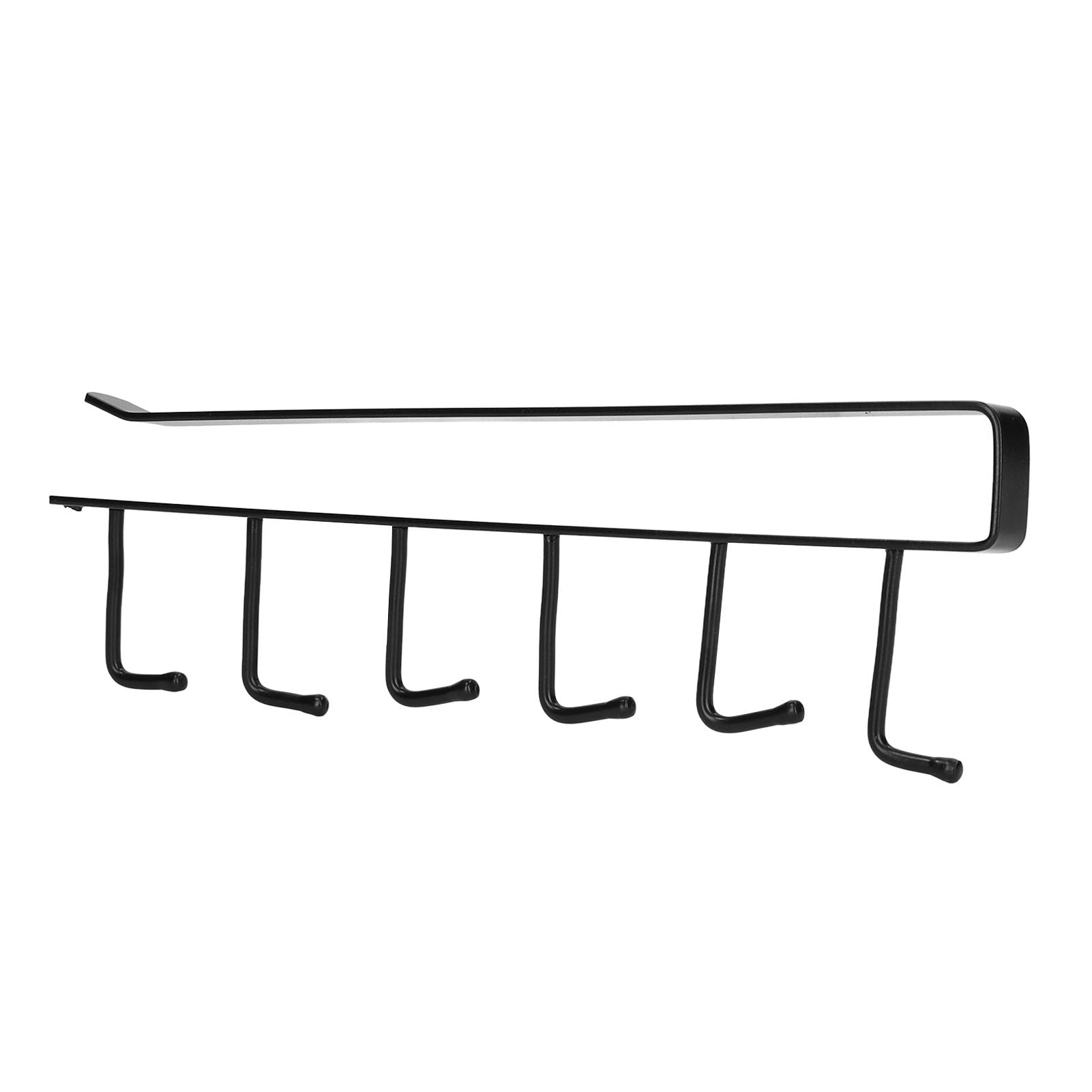 Coffee Mug Holder 6 Hooks Elegant Style Convenient Practical Stable Reliable Durable Wearable Kitchen Rack for HomeBlack