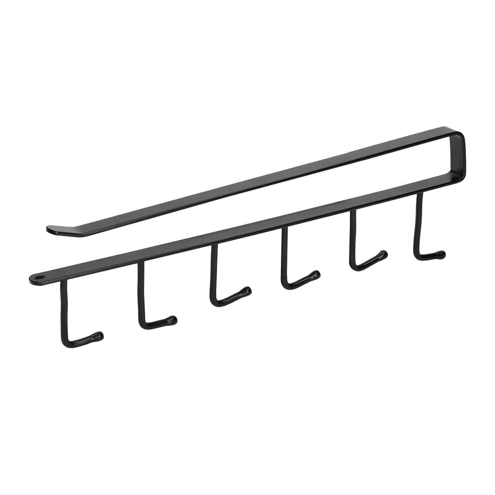Coffee Mug Holder 6 Hooks Elegant Style Convenient Practical Stable Reliable Durable Wearable Kitchen Rack for HomeBlack