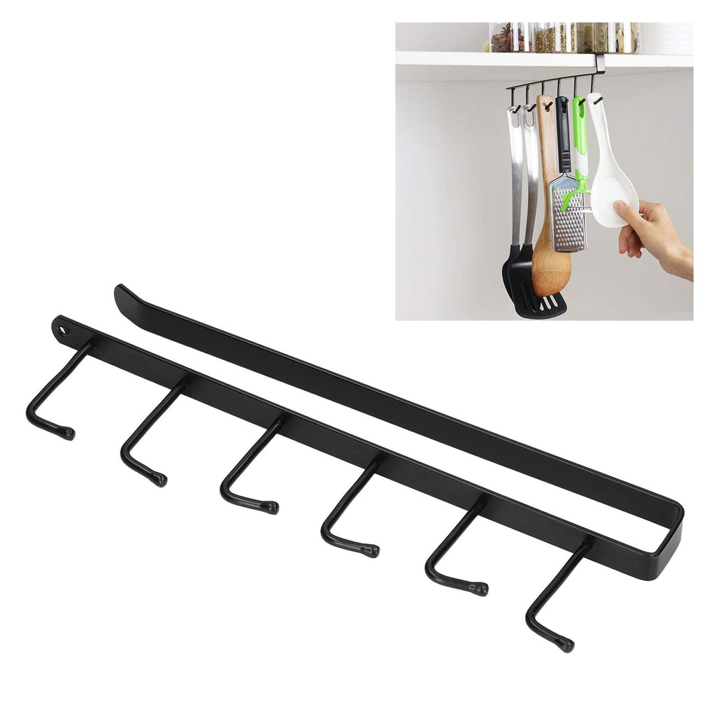 Coffee Mug Holder 6 Hooks Elegant Style Convenient Practical Stable Reliable Durable Wearable Kitchen Rack for HomeBlack