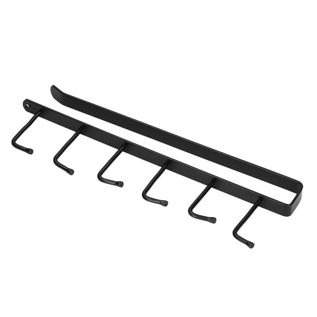 Coffee Mug Holder 6 Hooks Elegant Style Convenient Practical Stable Reliable Durable Wearable Kitchen Rack for HomeBlack