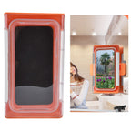 Shower Phone Holder Waterproof Bathroom Phone Box 360 Degree Rotation Wall Mounted Phone CaseOrange