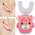 Kids U Shaped Toothbrush Pink Cartoon Electric 360° Tooth Rush Whole Mouth Teeth Cleaning MachineSmall