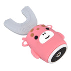 Kids U Shaped Toothbrush Pink Cartoon Electric 360° Tooth Rush Whole Mouth Teeth Cleaning MachineLarge
