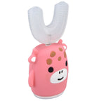 Kids U Shaped Toothbrush Pink Cartoon Electric 360° Tooth Rush Whole Mouth Teeth Cleaning MachineLarge