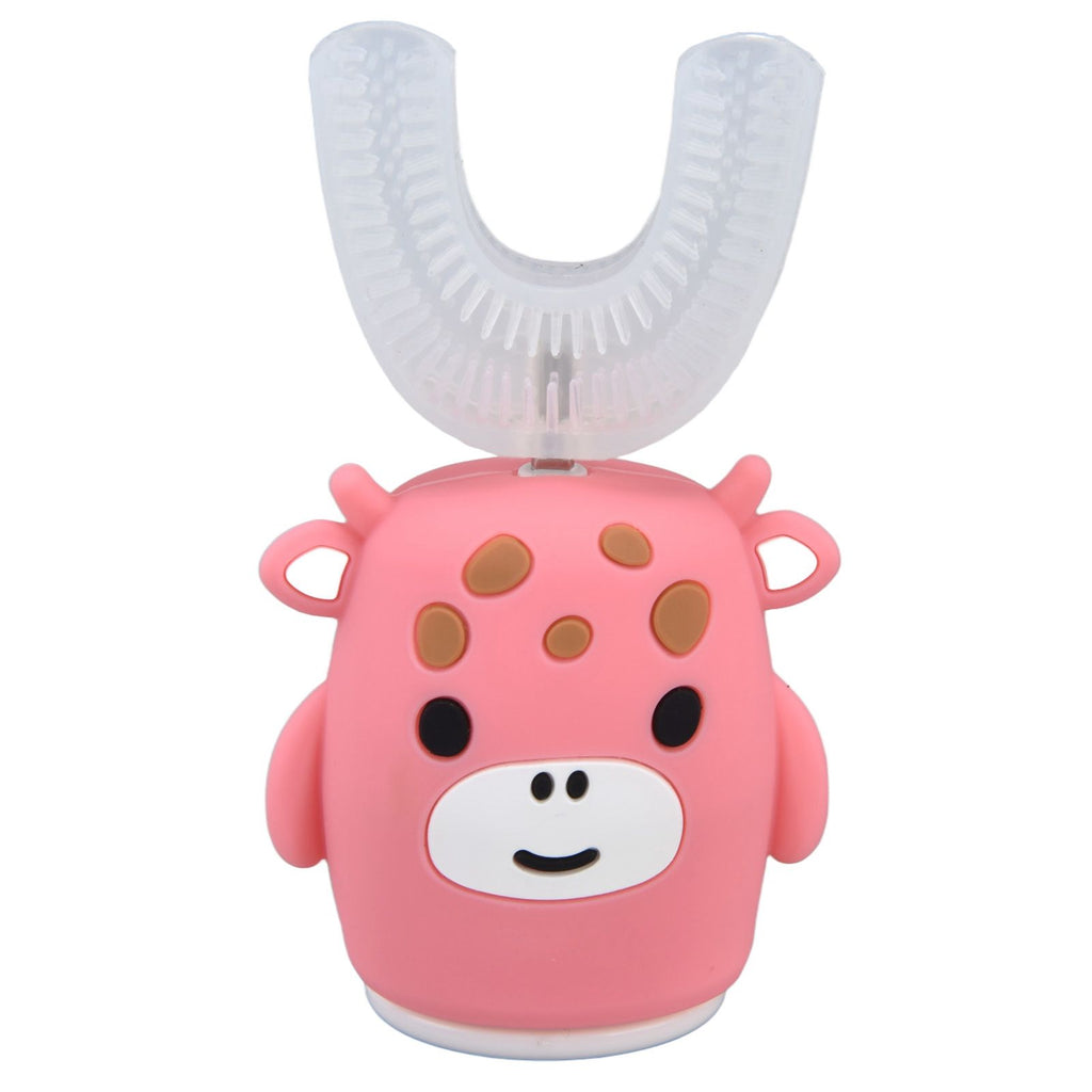 Kids U Shaped Toothbrush Pink Cartoon Electric 360° Tooth Rush Whole Mouth Teeth Cleaning MachineLarge