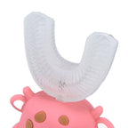Kids U Shaped Toothbrush Pink Cartoon Electric 360° Tooth Rush Whole Mouth Teeth Cleaning MachineLarge