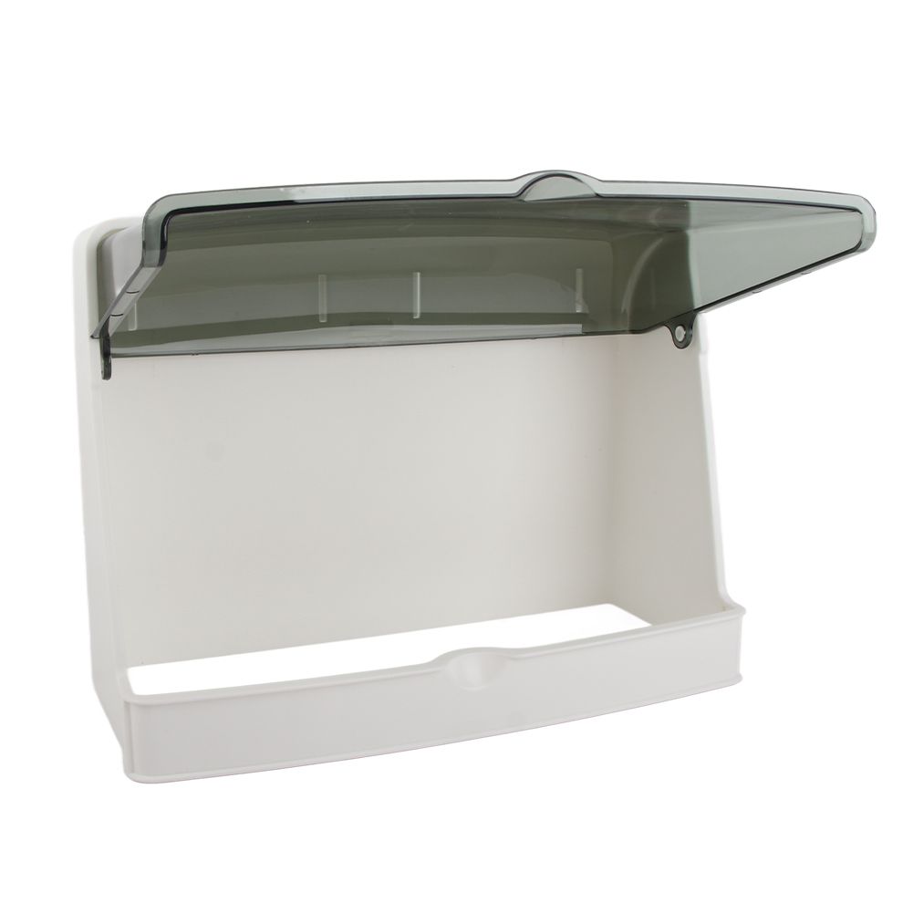 Cosmetics Storage Box Dust Proof Wall Mounted Makeup Organizer Punch Free Skin Care Product Rack for Bathroom White