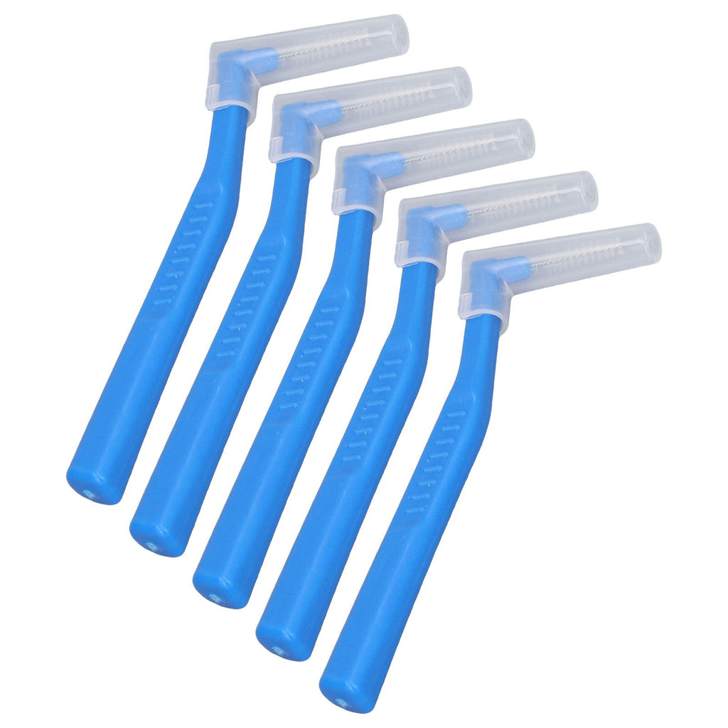 5pcs L Shaped Interdental Brushes Effective Cleaning Plaque Removal Braces Brush for Tooth Care Blue