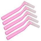 5pcs L Shaped Interdental Brushes Effective Cleaning Plaque Removal Braces Brush for Tooth Care Pink