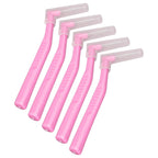 5pcs L Shaped Interdental Brushes Effective Cleaning Plaque Removal Braces Brush for Tooth Care Pink