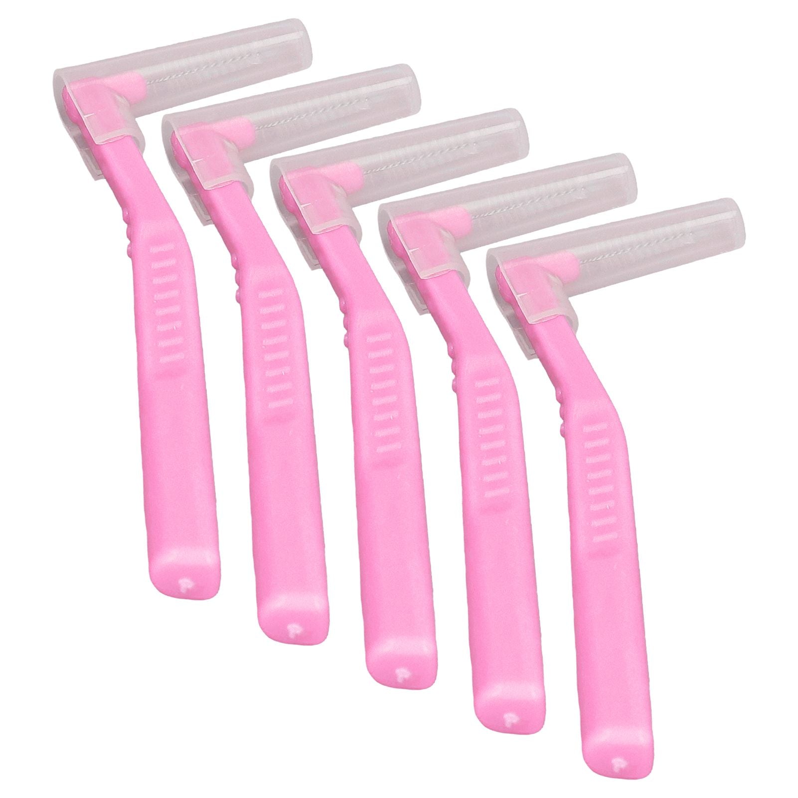 5pcs L Shaped Interdental Brushes Effective Cleaning Plaque Removal Braces Brush for Tooth Care Pink
