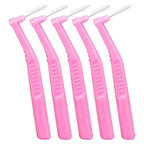 5pcs L Shaped Interdental Brushes Effective Cleaning Plaque Removal Braces Brush for Tooth Care Pink