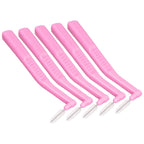 5pcs L Shaped Interdental Brushes Effective Cleaning Plaque Removal Braces Brush for Tooth Care Pink