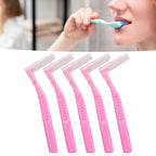 5pcs L Shaped Interdental Brushes Effective Cleaning Plaque Removal Braces Brush for Tooth Care Pink