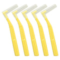 5pcs L Shaped Interdental Brushes Effective Cleaning Plaque Removal Braces Brush for Tooth Care Yellow