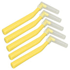 5pcs L Shaped Interdental Brushes Effective Cleaning Plaque Removal Braces Brush for Tooth Care Yellow