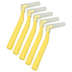 5pcs L Shaped Interdental Brushes Effective Cleaning Plaque Removal Braces Brush for Tooth Care Yellow