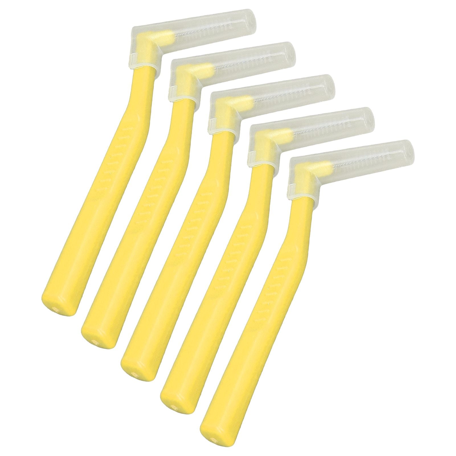 5pcs L Shaped Interdental Brushes Effective Cleaning Plaque Removal Braces Brush for Tooth Care Yellow