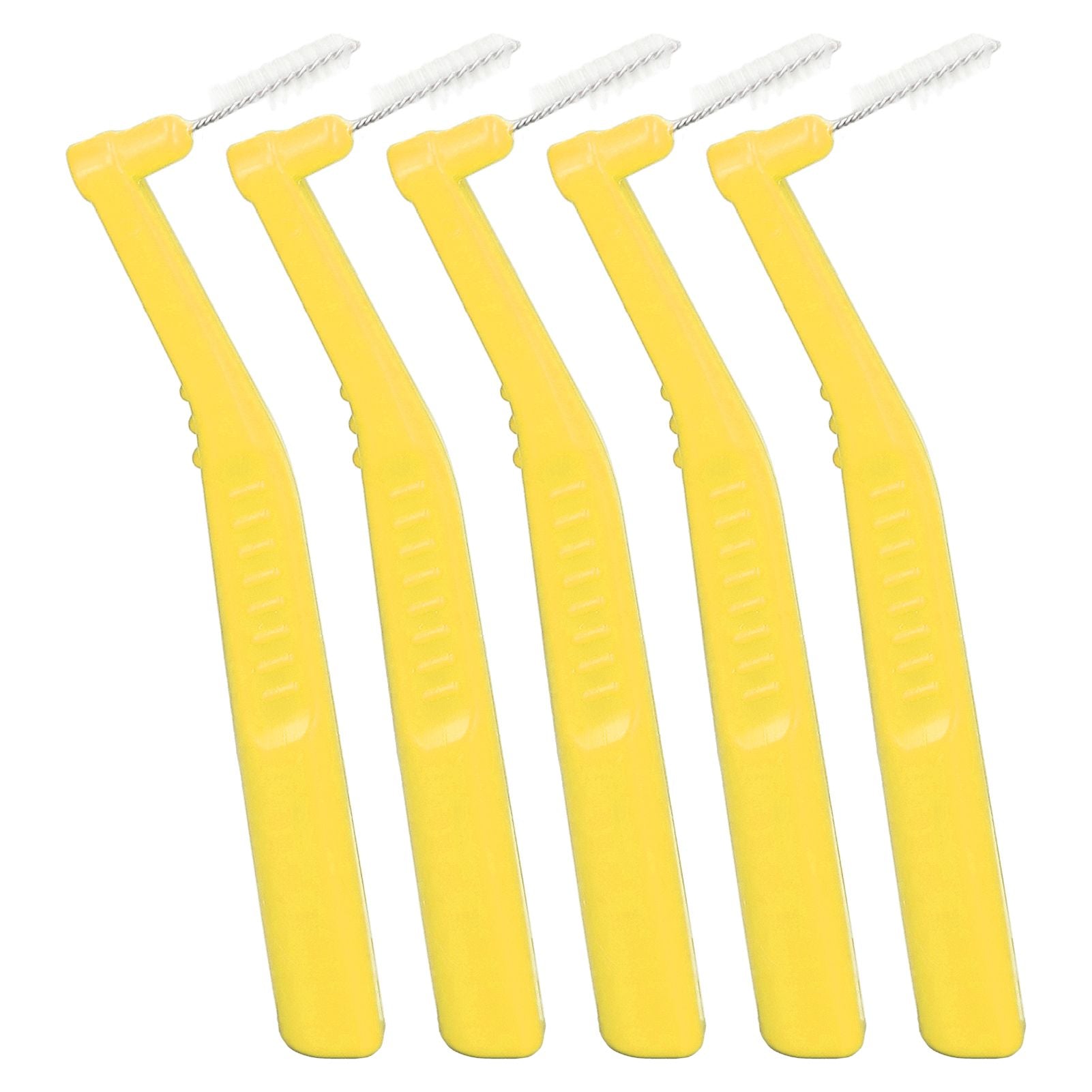 5pcs L Shaped Interdental Brushes Effective Cleaning Plaque Removal Braces Brush for Tooth Care Yellow
