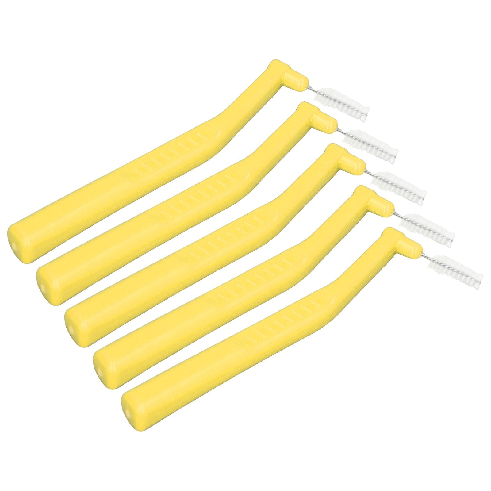 5pcs L Shaped Interdental Brushes Effective Cleaning Plaque Removal Braces Brush for Tooth Care Yellow
