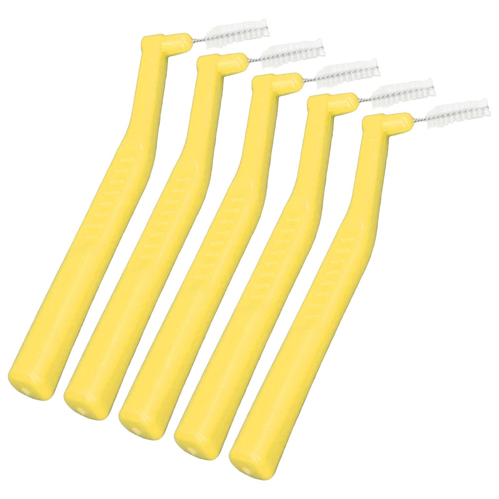 5pcs L Shaped Interdental Brushes Effective Cleaning Plaque Removal Braces Brush for Tooth Care Yellow