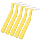 5pcs L Shaped Interdental Brushes Effective Cleaning Plaque Removal Braces Brush for Tooth Care Yellow