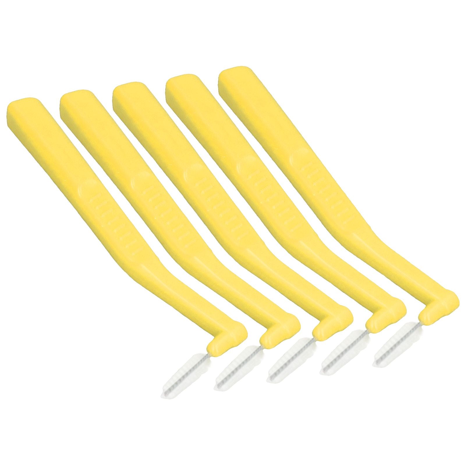 5pcs L Shaped Interdental Brushes Effective Cleaning Plaque Removal Braces Brush for Tooth Care Yellow