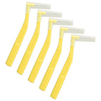 5pcs L Shaped Interdental Brushes Effective Cleaning Plaque Removal Braces Brush for Tooth Care Yellow