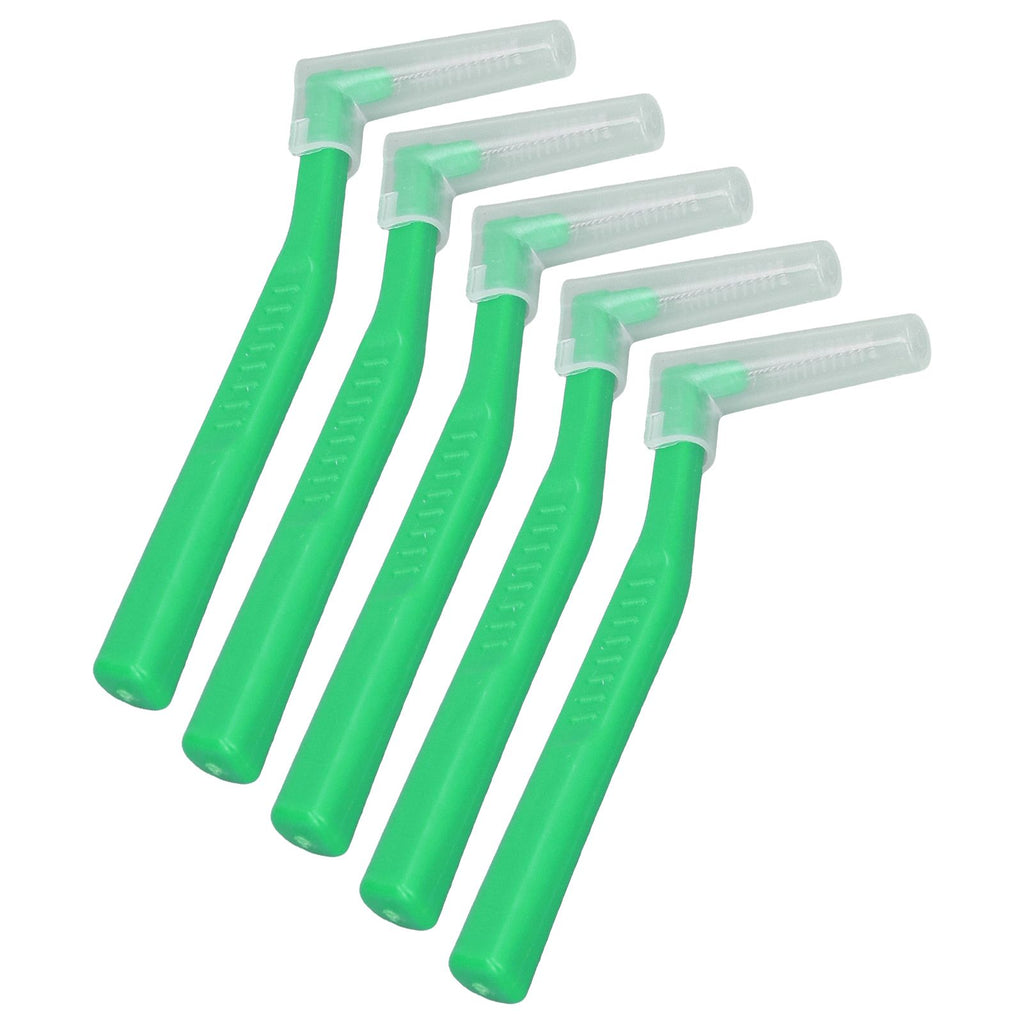 5pcs L Shaped Interdental Brushes Effective Cleaning Plaque Removal Braces Brush for Tooth Care Green