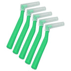5pcs L Shaped Interdental Brushes Effective Cleaning Plaque Removal Braces Brush for Tooth Care Green