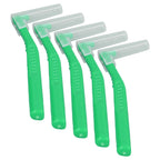 5pcs L Shaped Interdental Brushes Effective Cleaning Plaque Removal Braces Brush for Tooth Care Green
