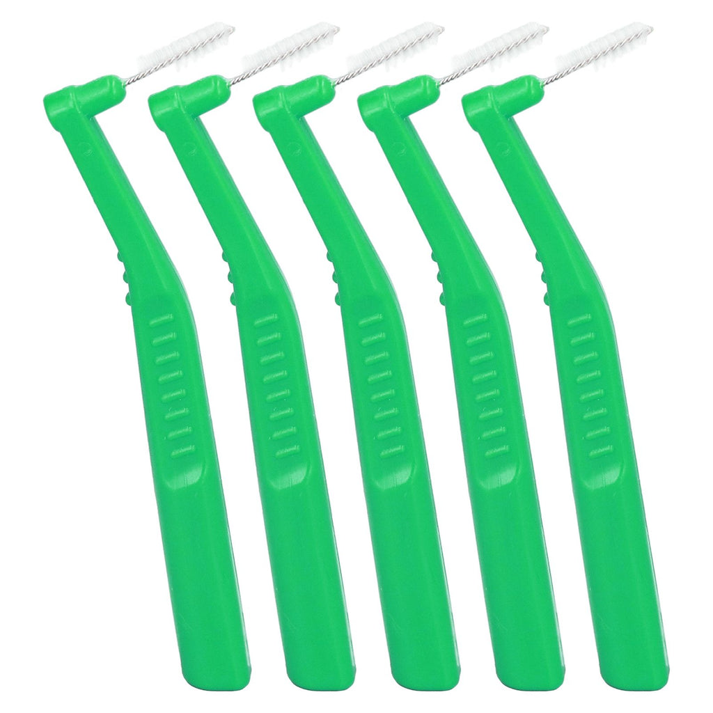 5pcs L Shaped Interdental Brushes Effective Cleaning Plaque Removal Braces Brush for Tooth Care Green