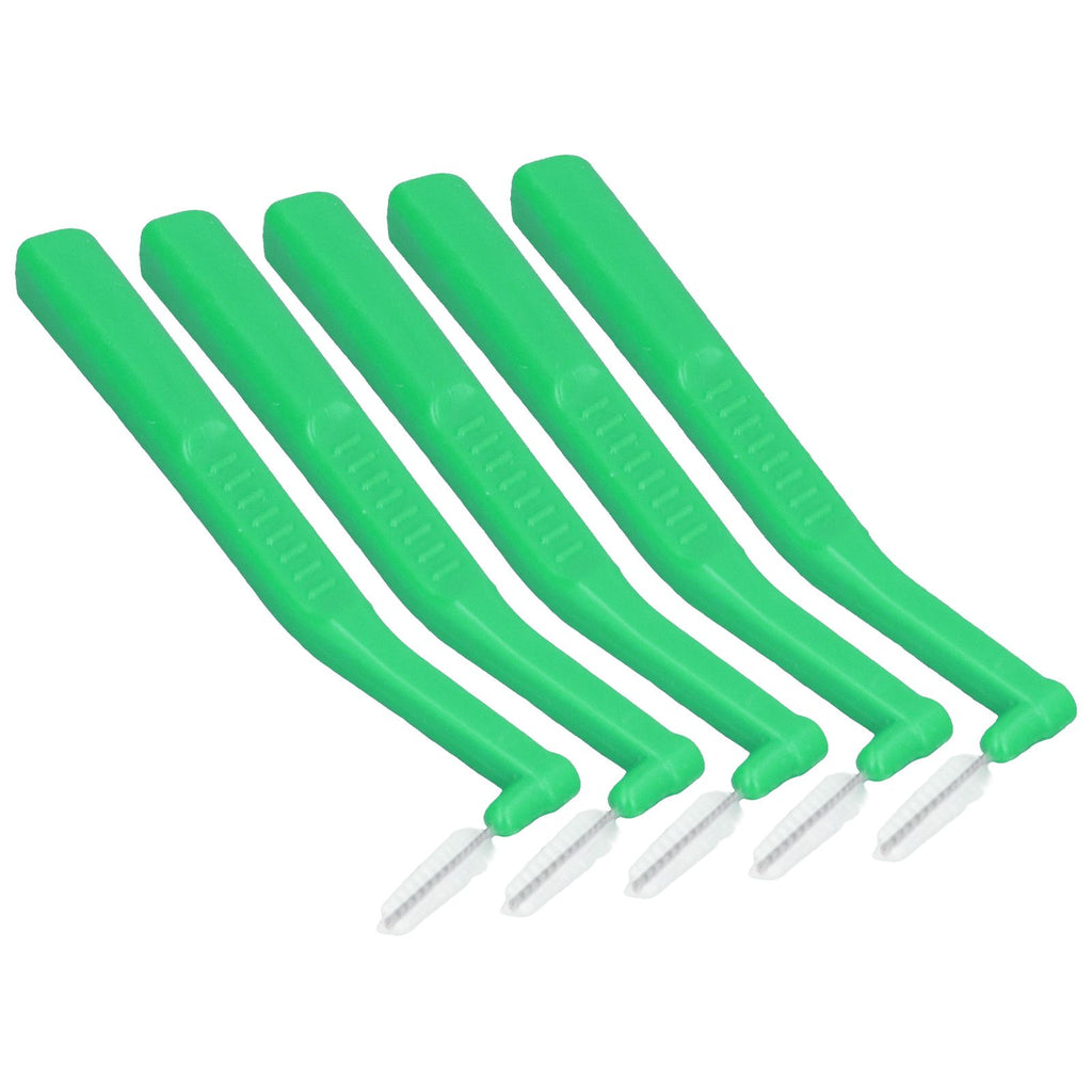 5pcs L Shaped Interdental Brushes Effective Cleaning Plaque Removal Braces Brush for Tooth Care Green