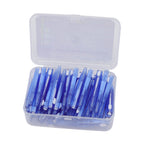 60Pcs Interdental Brush Practical Slim Braces Cleaner with PP Handle for Adults Children Orthodontic Care Blue
