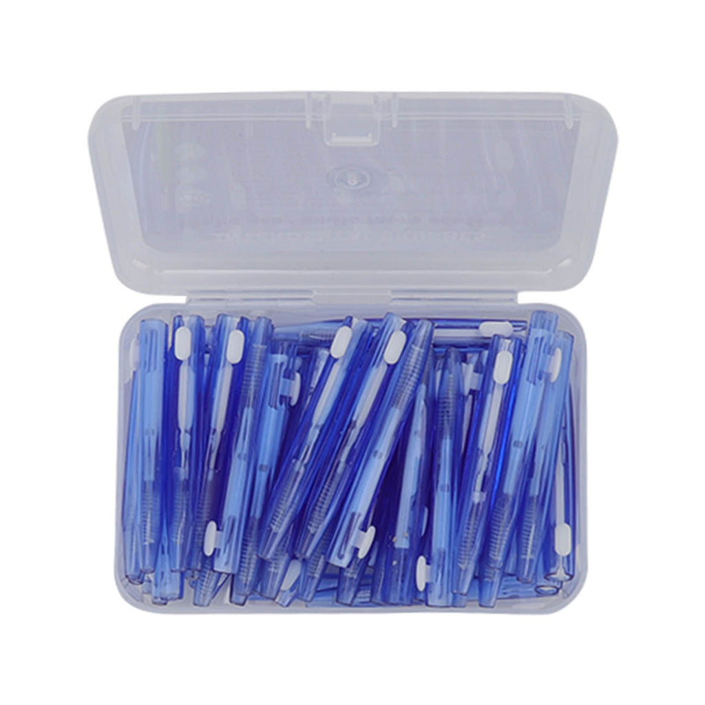 60Pcs Interdental Brush Practical Slim Braces Cleaner with PP Handle for Adults Children Orthodontic Care Blue