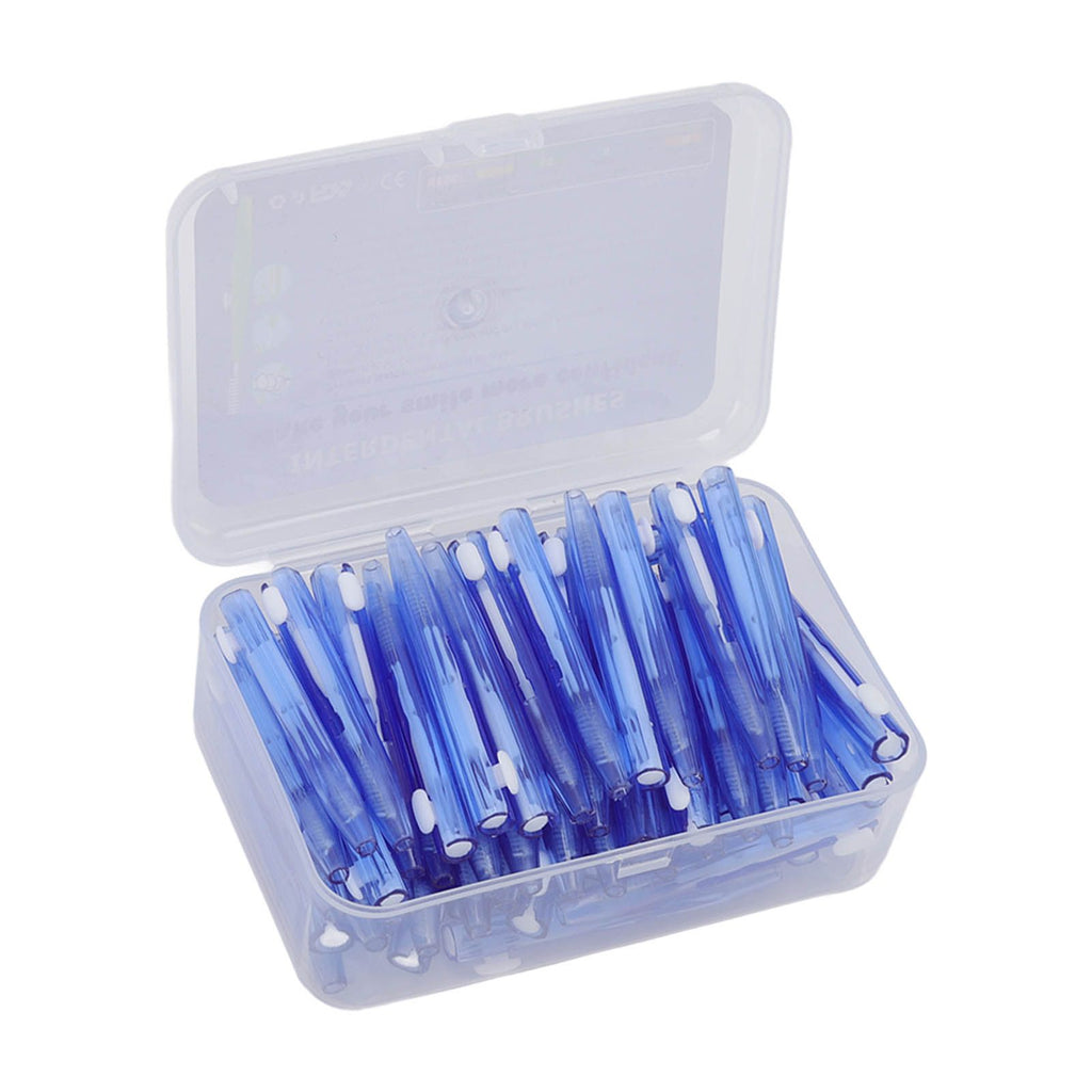 60Pcs Interdental Brush Practical Slim Braces Cleaner with PP Handle for Adults Children Orthodontic Care Blue