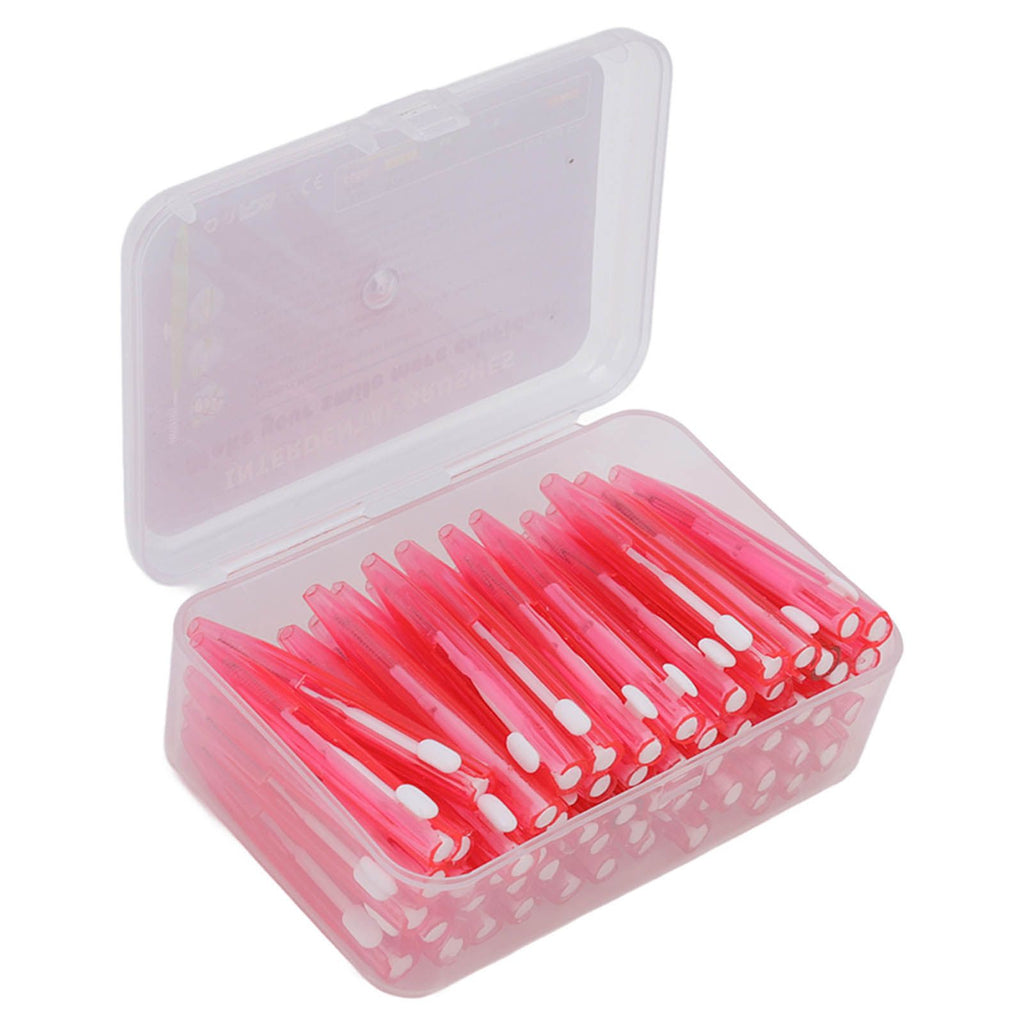 60Pcs Interdental Brush Practical Slim Braces Cleaner with PP Handle for Adults Children Orthodontic Care Pink