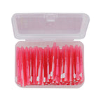 60Pcs Interdental Brush Practical Slim Braces Cleaner with PP Handle for Adults Children Orthodontic Care Pink