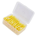 60Pcs Interdental Brush Practical Slim Braces Cleaner with PP Handle for Adults Children Orthodontic Care Yellow