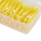 60Pcs Interdental Brush Practical Slim Braces Cleaner with PP Handle for Adults Children Orthodontic Care Yellow