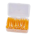 60Pcs Interdental Brush Practical Slim Braces Cleaner with PP Handle for Adults Children Orthodontic Care Orange
