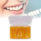 60Pcs Interdental Brush Practical Slim Braces Cleaner with PP Handle for Adults Children Orthodontic Care Orange