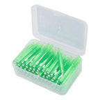 60Pcs Interdental Brush Practical Slim Braces Cleaner with PP Handle for Adults Children Orthodontic Care Green