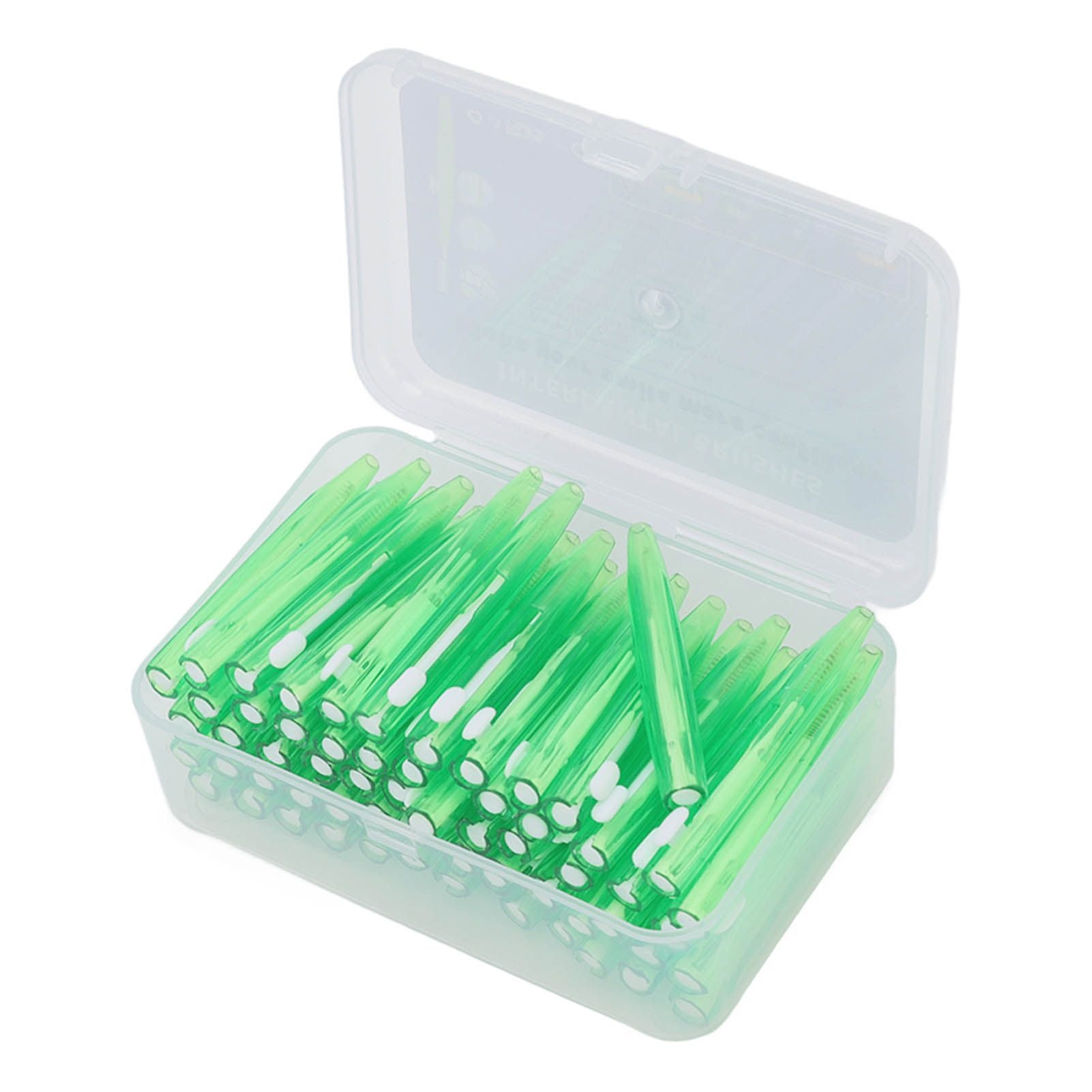60Pcs Interdental Brush Practical Slim Braces Cleaner with PP Handle for Adults Children Orthodontic Care Green