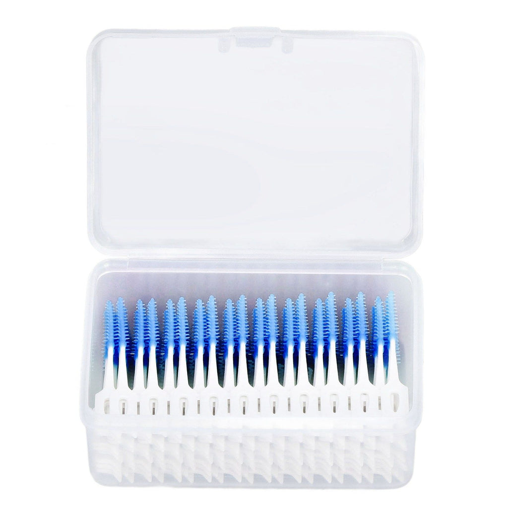 Interdental Brush Disposable Soft Dental Cleaning Floss Toothpicks for Oral Care Adults Children 160pcs Blue