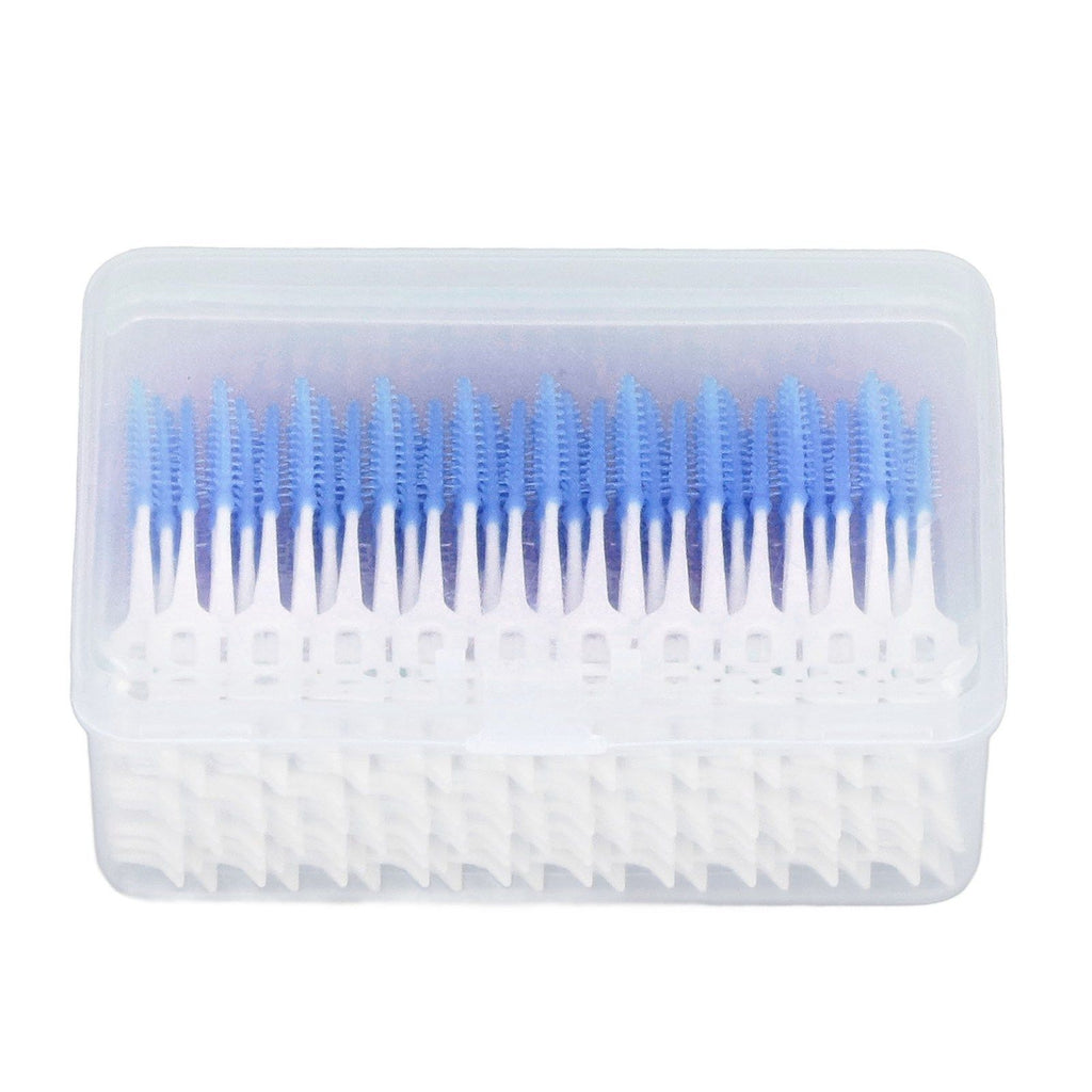 Interdental Brush Disposable Soft Dental Cleaning Floss Toothpicks for Oral Care Adults Children 160pcs Blue