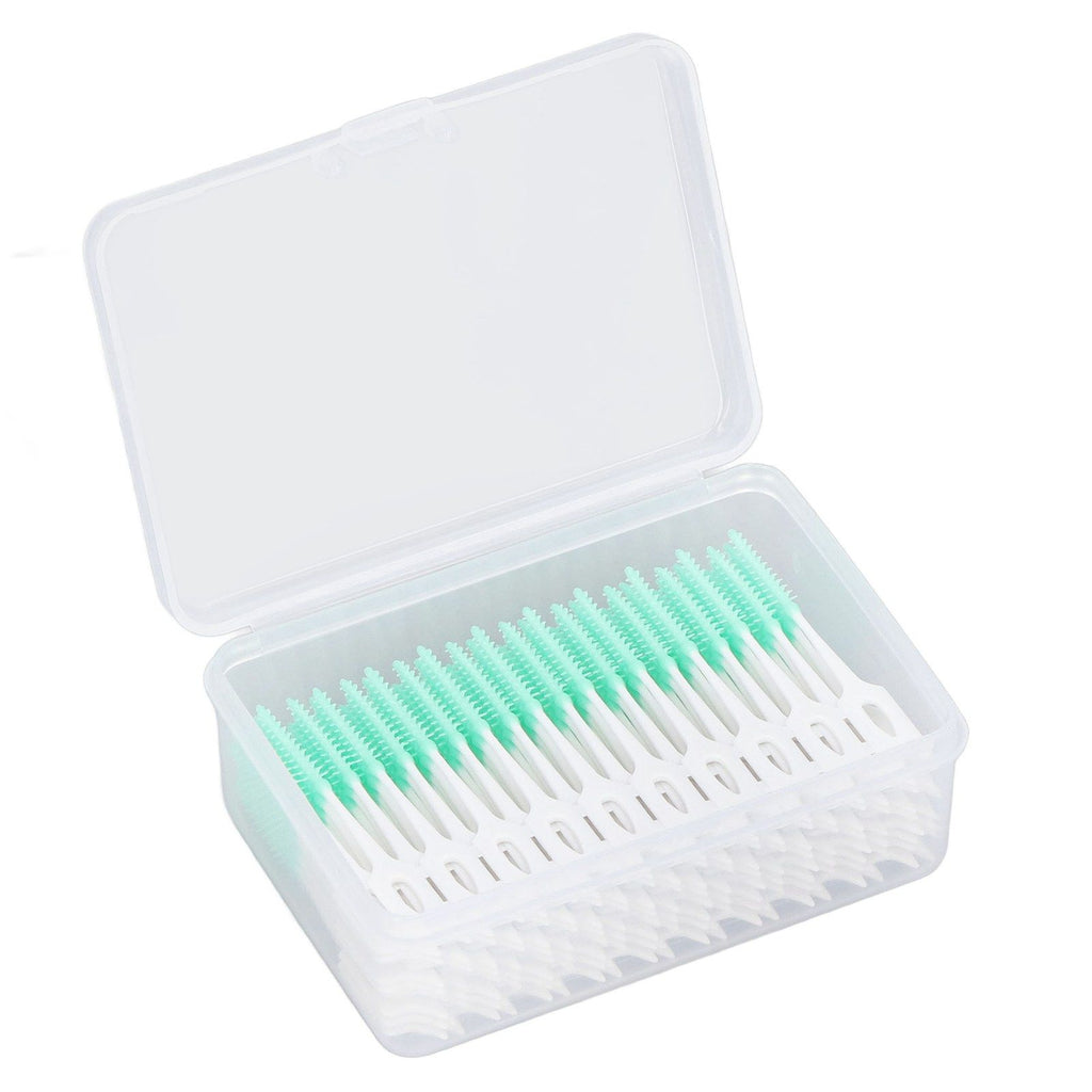 Interdental Brush Disposable Soft Dental Cleaning Floss Toothpicks for Oral Care Adults Children 160pcs Green