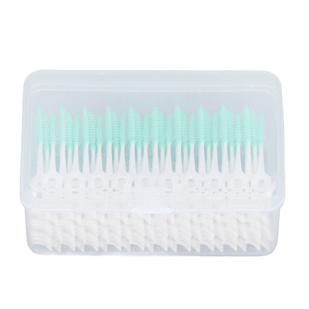 Interdental Brush Disposable Soft Dental Cleaning Floss Toothpicks for Oral Care Adults Children 160pcs Green